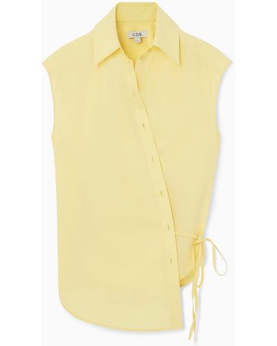 COS Oversized Sleeveless Wrap Shirt - Yellow