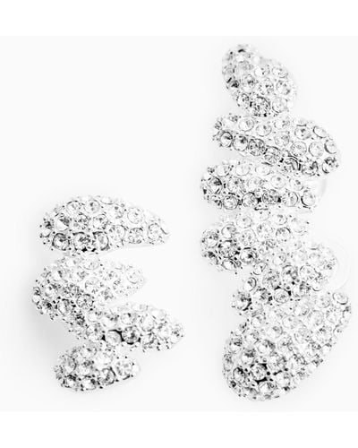 COS Mismatched Crystal Climber Studs - White