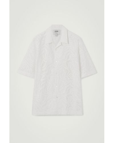 COS Broderie Anglaise Short-sleeved Shirt - White