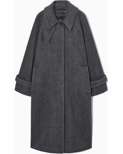 COS Oversized Rounded Wool Coat - Grey