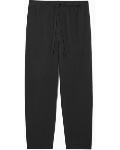 COS Barrel-leg Drawstring Trousers - Black