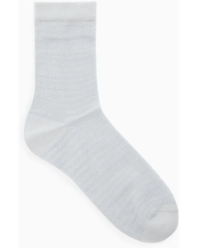 COS Gerippte Socken Mit Streifen - Weiß