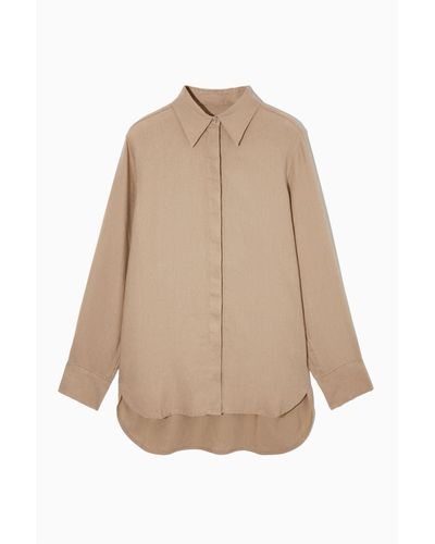 COS Regular-fit Linen Shirt - Natural