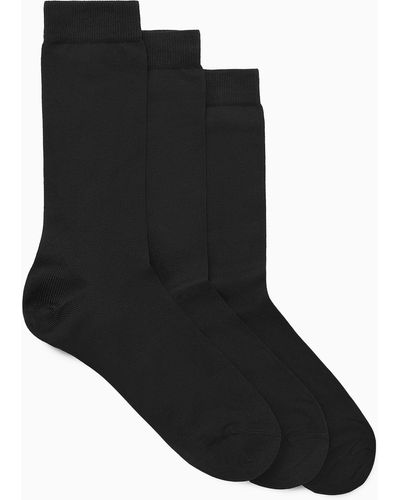 COS 3-pack Mercerised Cotton Socks - Black