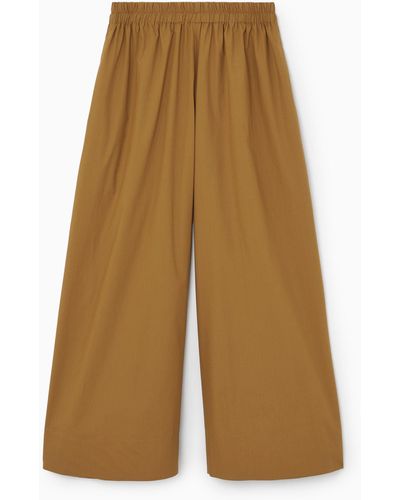 COS Gathered Wide-leg Trousers​ - Natural