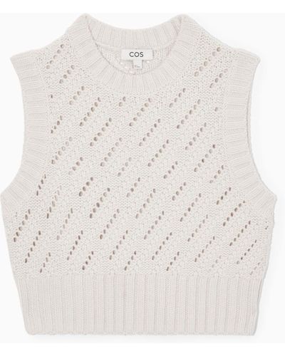 COS Pointelle-knit Wool Tank - White