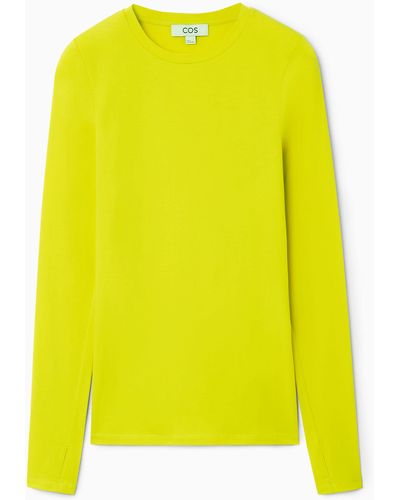 COS Slim-fit Long-sleeve Top - Yellow