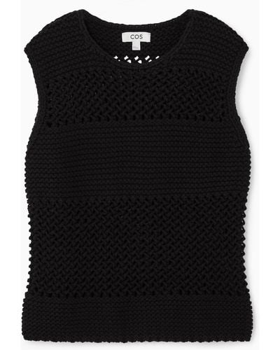 COS Open-knit Vest - Black
