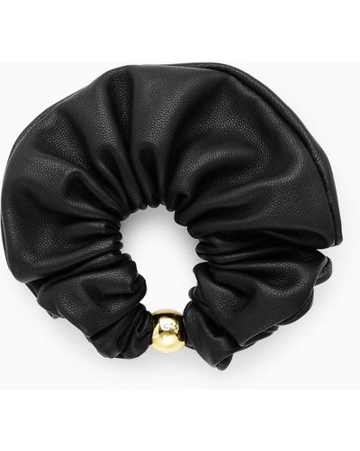 COS Embellished Leather Scrunchie - Black