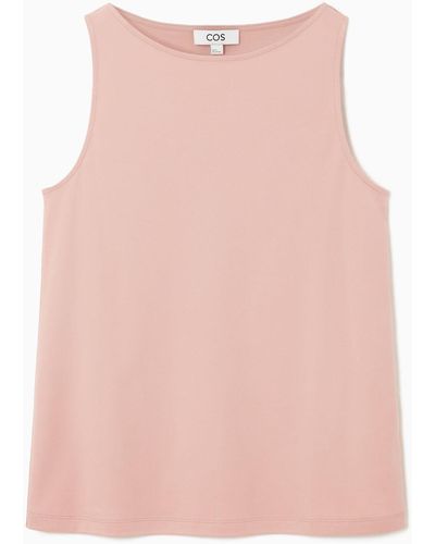 COS Boat-neck Tank Top - Pink