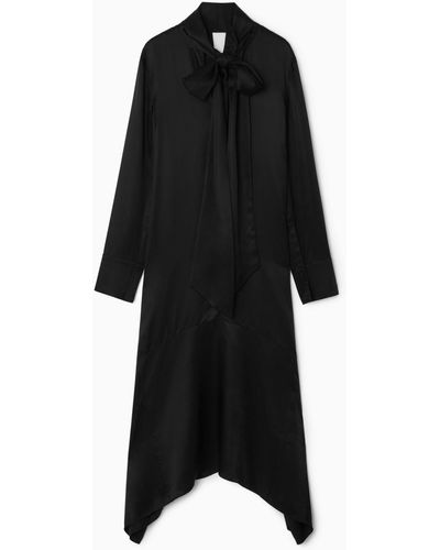 COS Scarf-detail Maxi Dress - Black