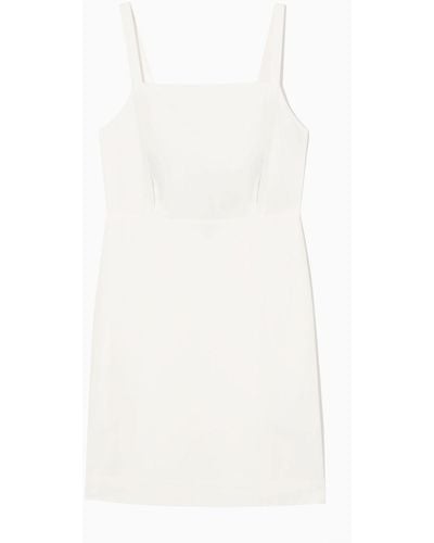 COS Open-back Mini Pinafore Dress - White