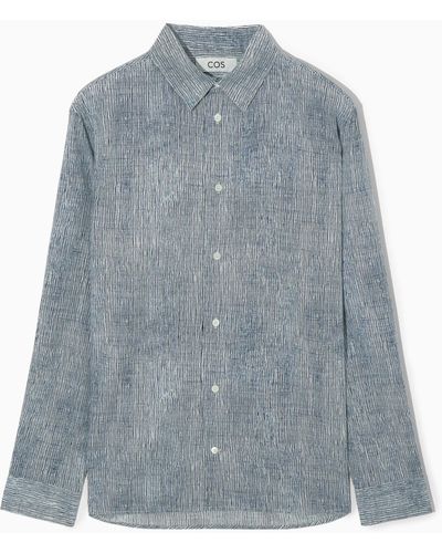 COS Abstract-print Shirt - Blue