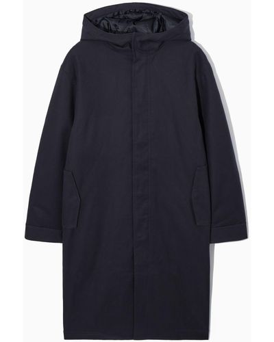 COS Padded Hooded Parka - Blue