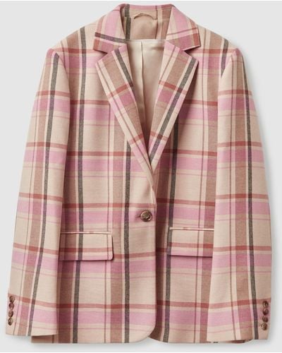COS Oversized-fit Check Blazer - Pink