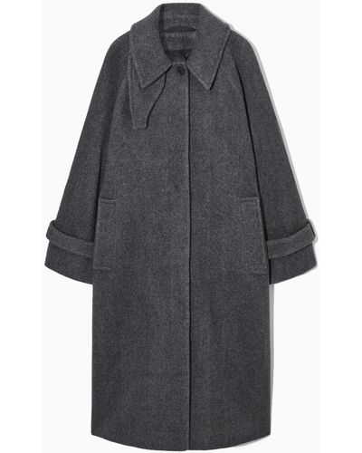 COS Oversized Rounded Wool Coat - Gray