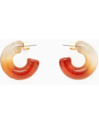 COS Ombré Glass Hoop Earrings - White