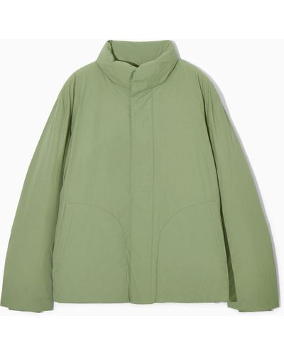 COS Padded Magnetic-collar Jacket - Green