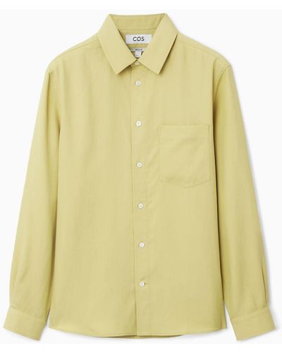 COS Tailored Twill Shirt - Regular - Yellow