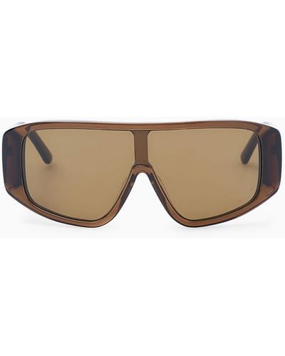 COS Oversized Visor Sunglasses - Brown