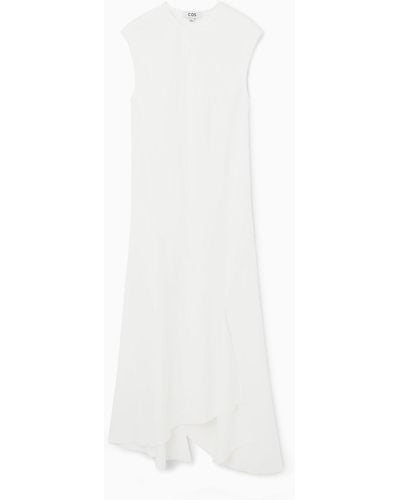 COS Draped Asymmetric Maxi Dress - White