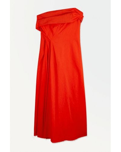 COS The Linen Bustier Dress - Red