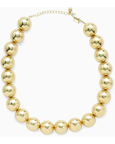 cos Gold Chunky Beaded Necklace