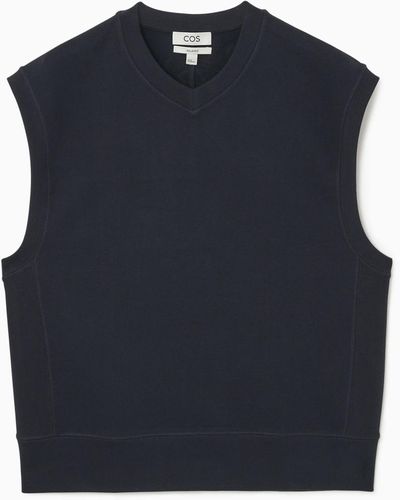 COS V-neck Jersey Vest - Blue