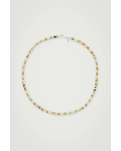 COS Semi-precious Beaded Necklace - White