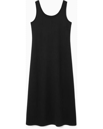 COS Scoop-neck Jersey Midi Dress - Black