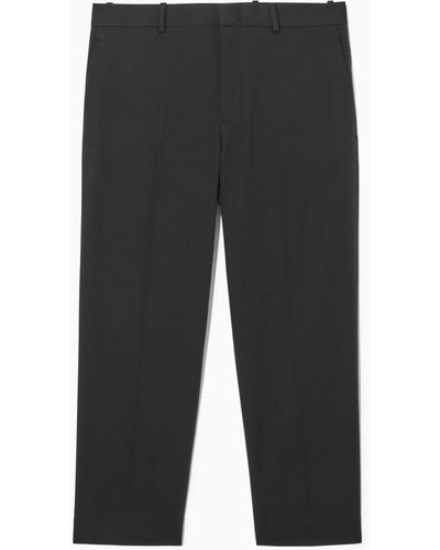 COS Cropped Straight-leg Twill Trousers - Grey
