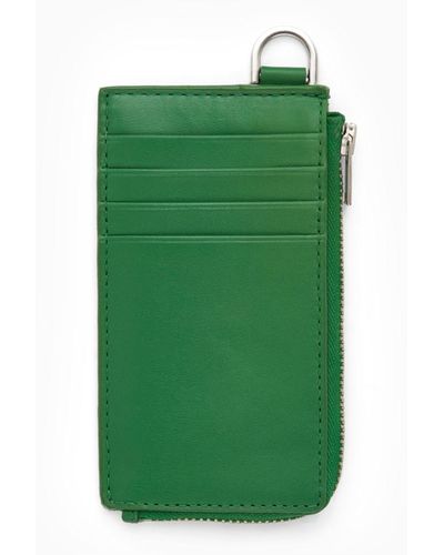 COS Leather Zipped Cardholder - Green