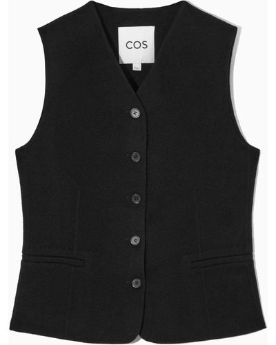 COS Double-faced Wool Vest - Black