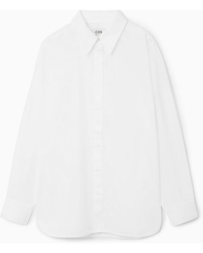 COS Batwing-sleeve Twill Shirt - White