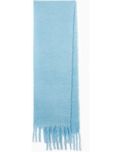 COS Oversized Mohair-blend Scarf - Blue