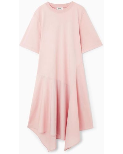 COS Asymmetric T-shirt Dress - Pink