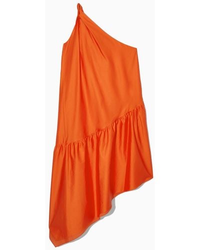COS Trapezförmiges Kleid Mit Asymmetrischem Saum - Orange