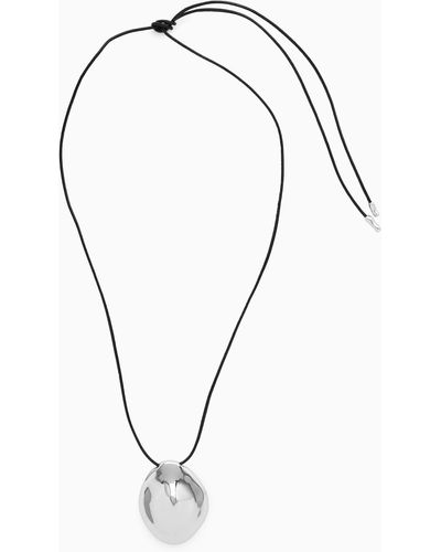 COS Organic-shaped Pendant Necklace - Metallic