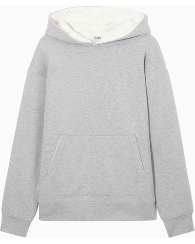 COS Double-layered Jersey Hoodie - White