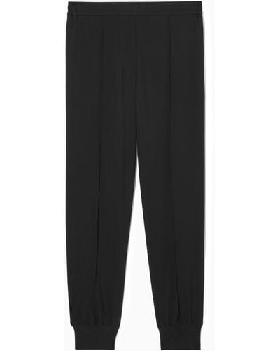 COS Pintucked Elasticated Tailored Sweatpants - Black