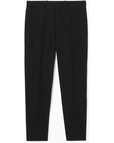 COS Tapered Linen Trousers - Black