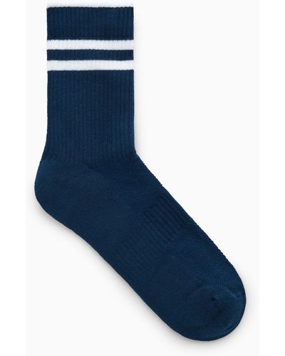 COS Striped Sports Socks - Blue
