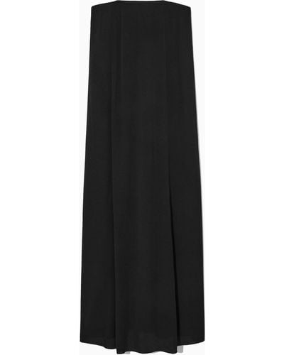 COS Pleated Bandeau Maxi Dress - Black