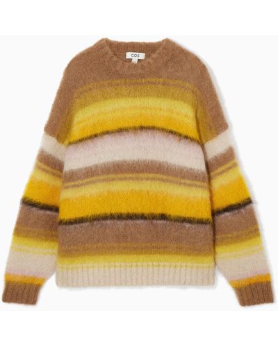 COS Mohair Crew-neck Sweater - Yellow