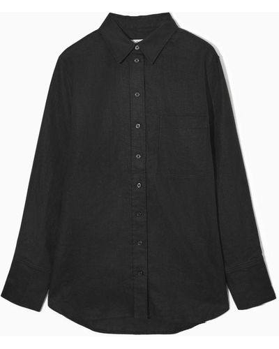 COS Oversized Linen Shirt - Black