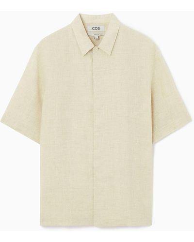 COS Short-sleeved Linen Shirt - White