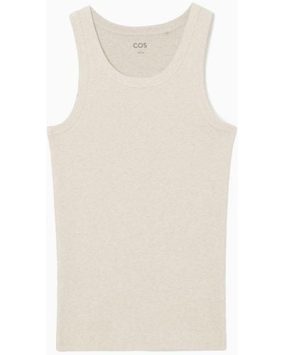 COS Ribbed Tank Top - White