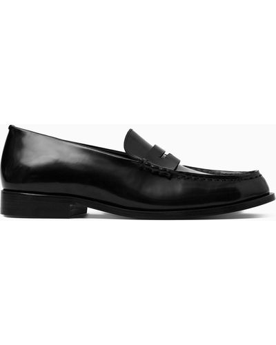 COS Classic Leather Penny Loafers - Black
