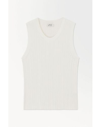 COS The Ribbed-knit Tank Top - White