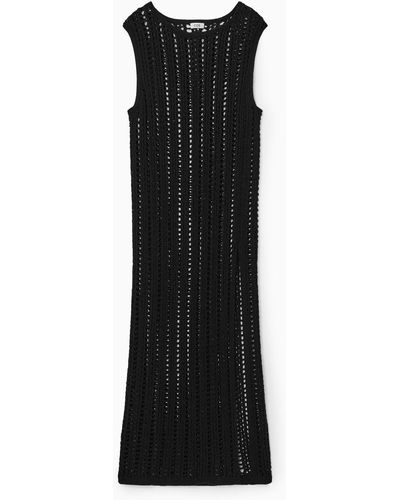 COS Open-knit Maxi Dress - Black